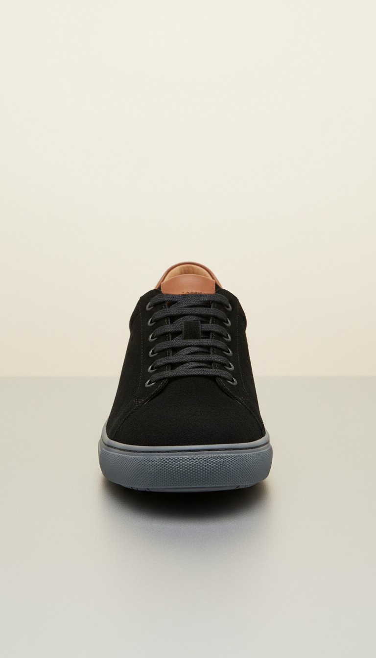 Black Suede Low-Top Sneaker