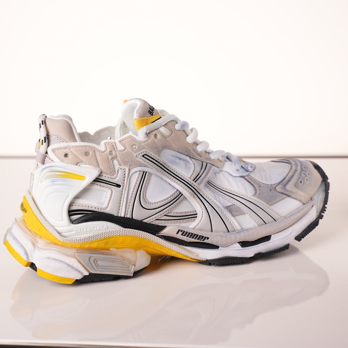 Balenciaga Runner Sneaker 'White Yellow' 772767 W3RNY 9170