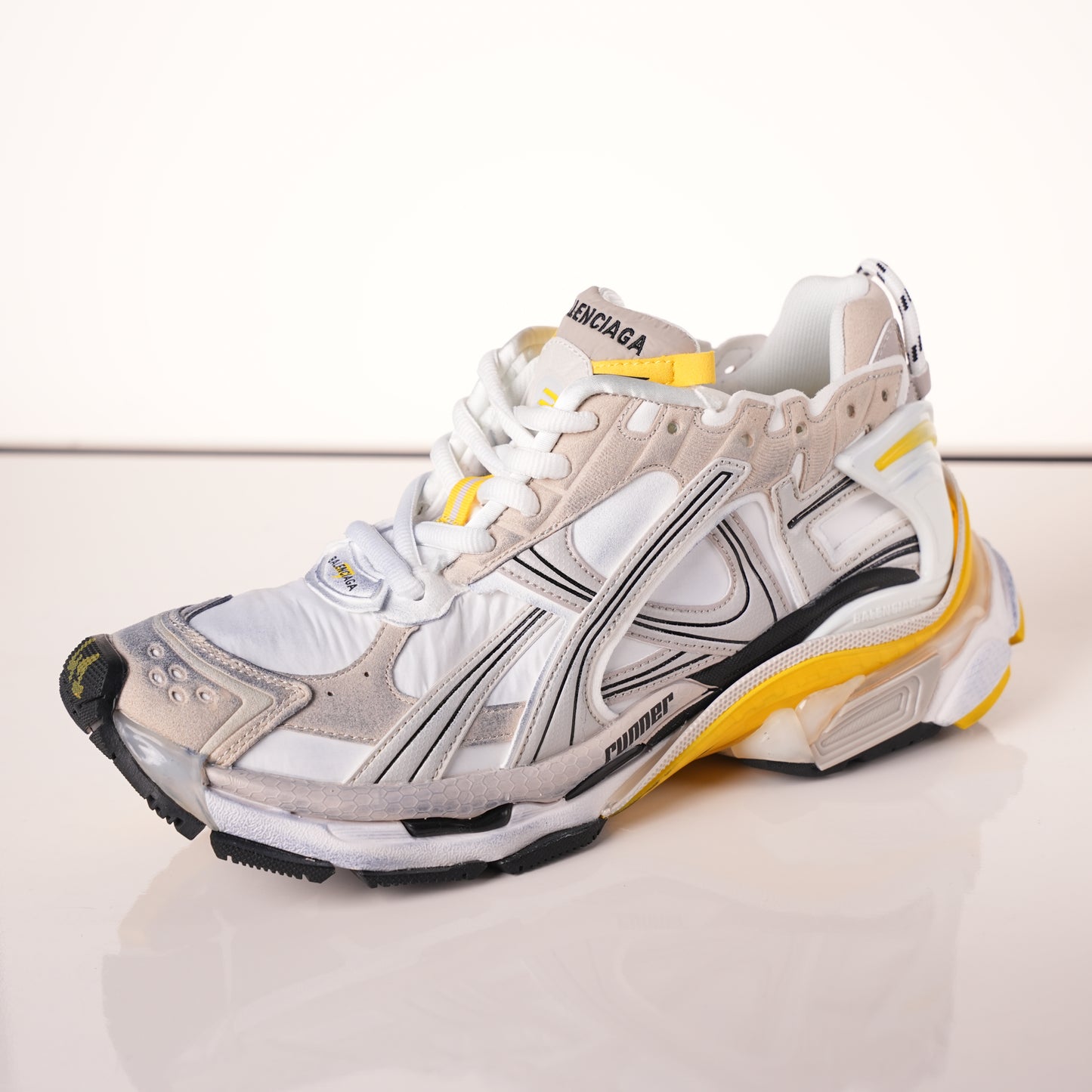 Balenciaga Runner Sneaker 'White Yellow' 772767 W3RNY 9170