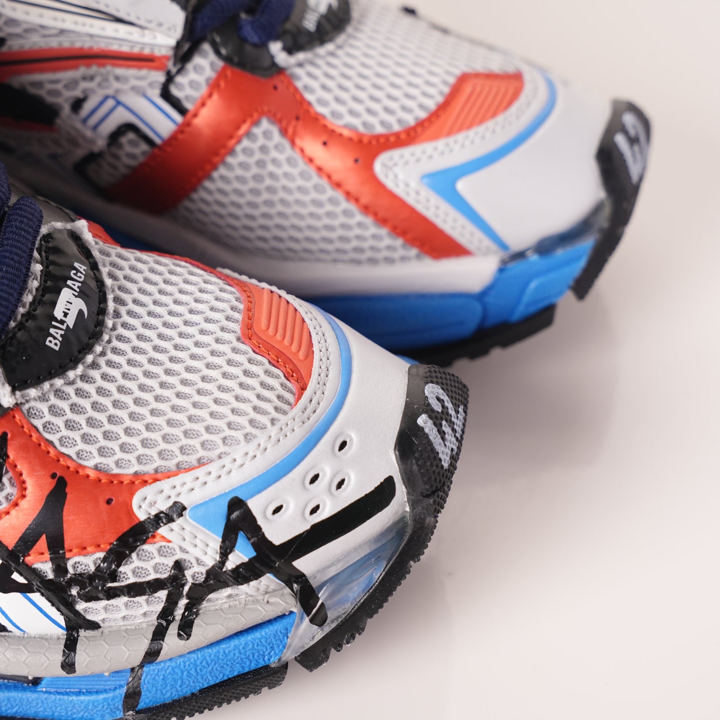 Balenciaga Runner White And Blue Printing 677402 W3RB6 1264