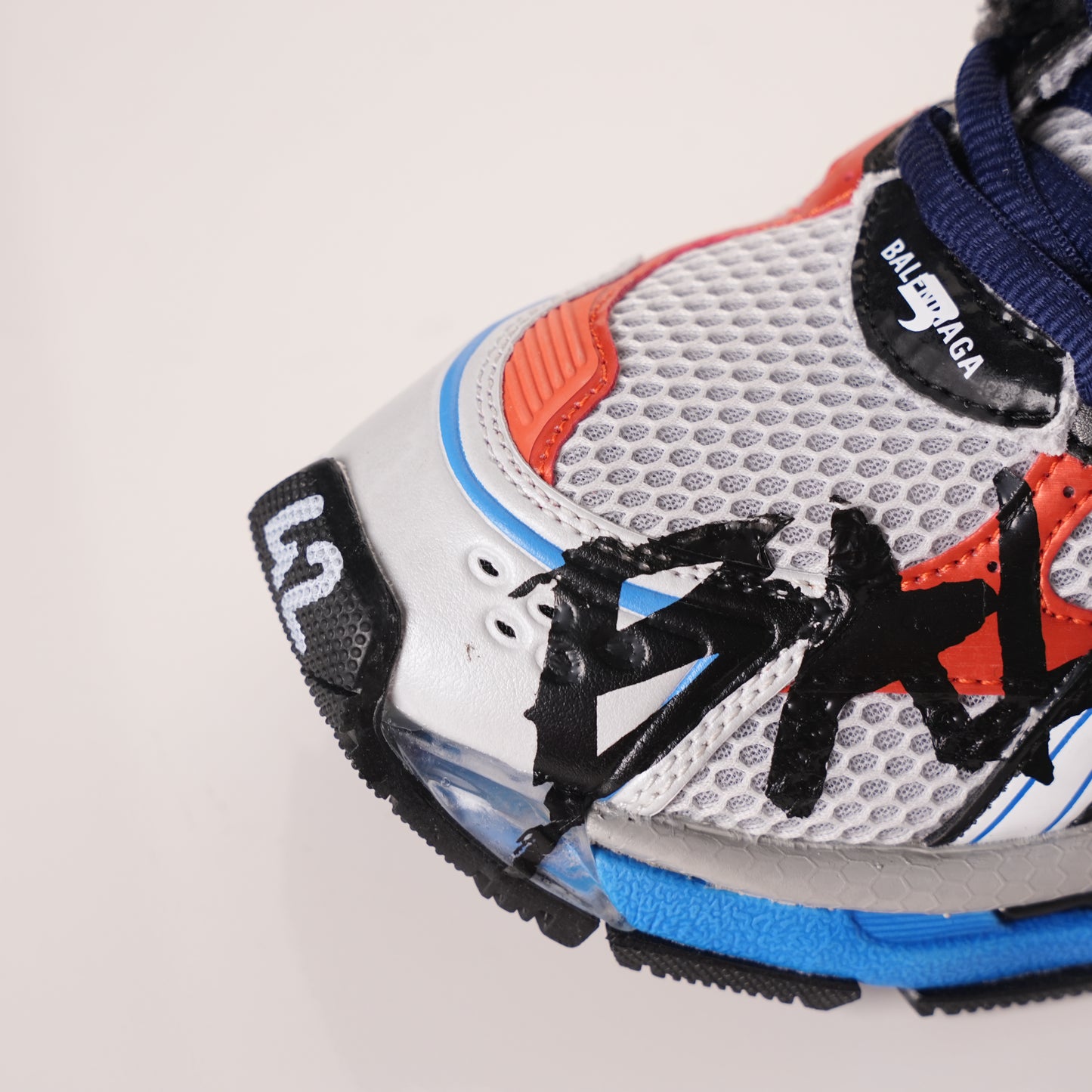Balenciaga Runner White And Blue Printing 677402 W3RB6 1264