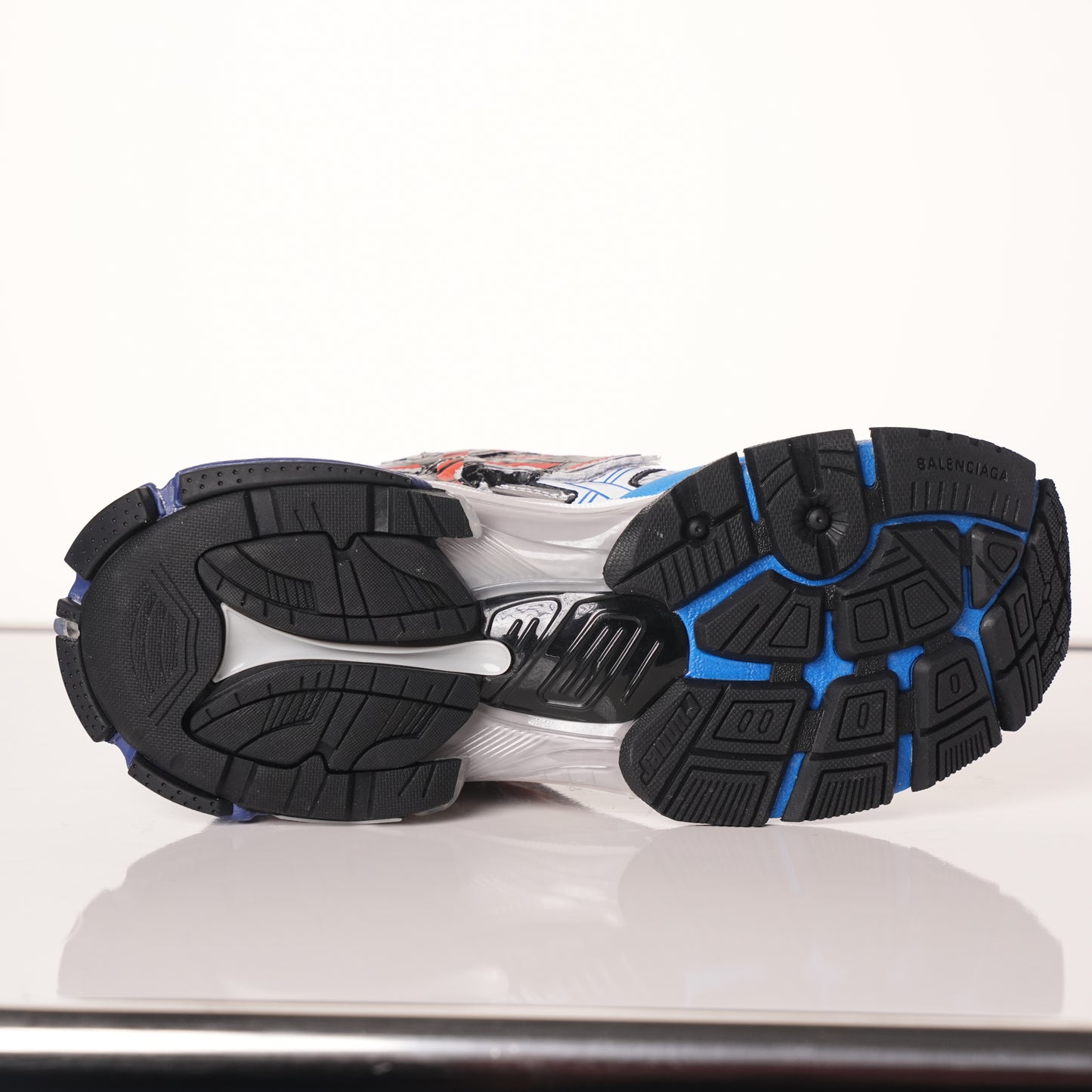 Balenciaga Runner White And Blue Printing 677402 W3RB6 1264