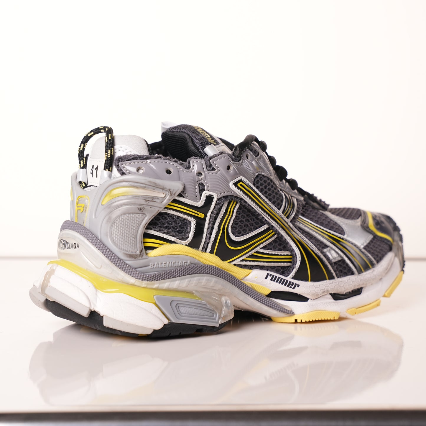 Balenciaga Runner Sneaker Grey Black Yellow 772767 W3RMU 1279