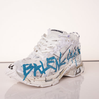 Balenciaga Runner Sneaker 'Graffiti - White Blue' 772774 W3RBQ 9040