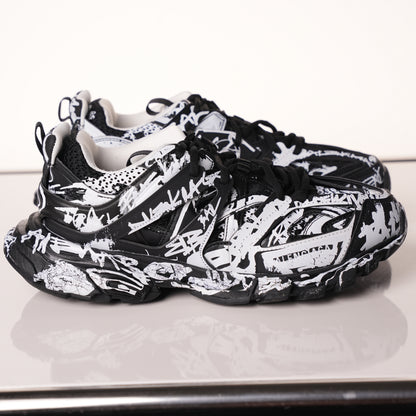 Balenciaga Track Graffiti Dirty Black White