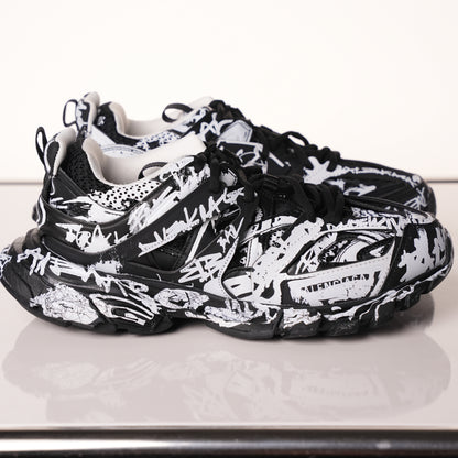 Balenciaga Track Graffiti Dirty Black White