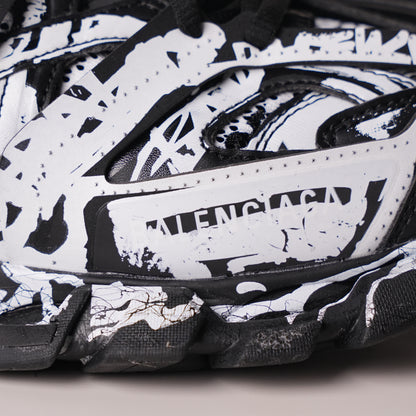 Balenciaga Track Graffiti Dirty Black White