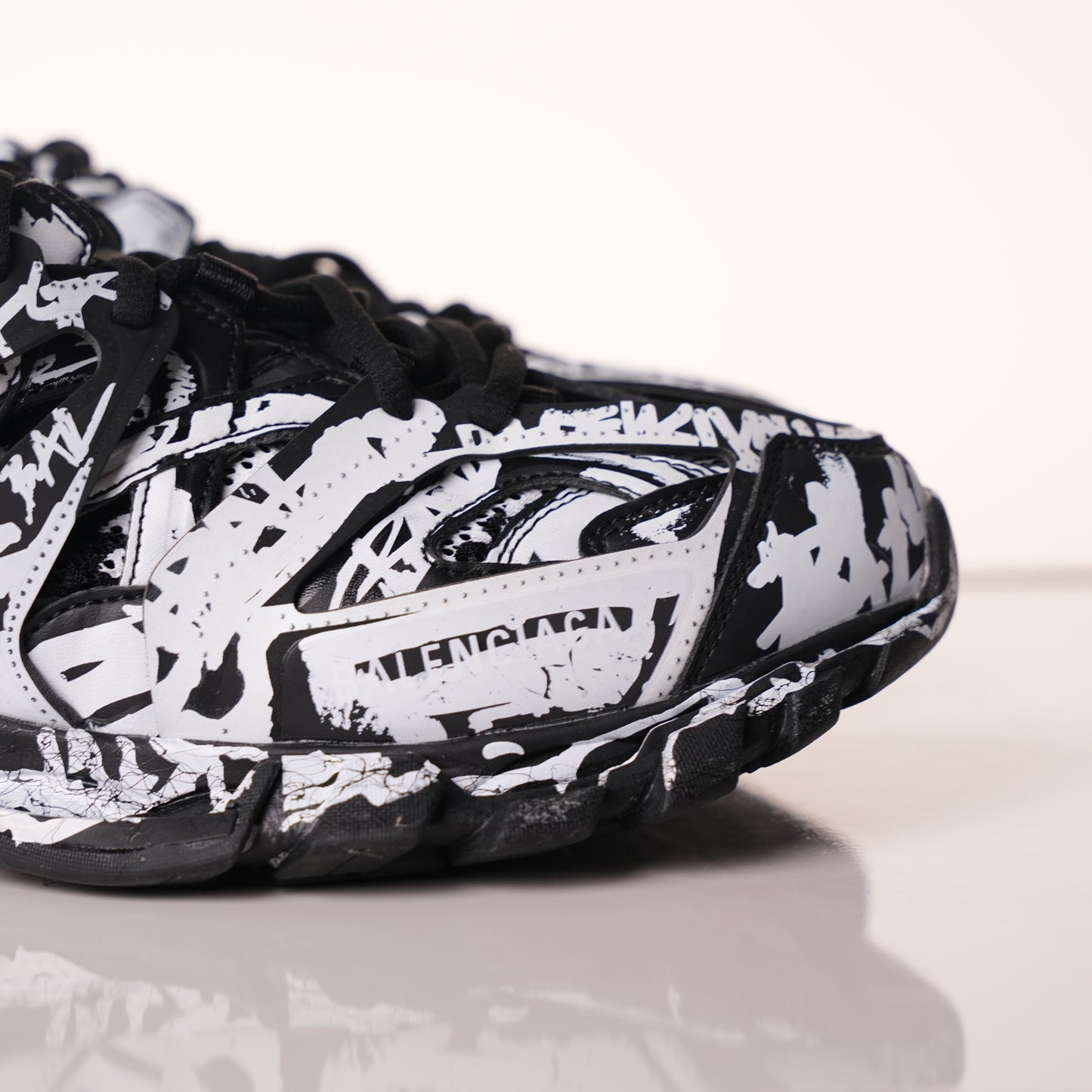 Balenciaga Track Graffiti Dirty Black White