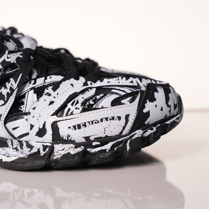 Balenciaga Track Graffiti Dirty Black White