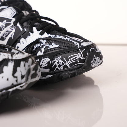 Balenciaga Track Graffiti Dirty Black White