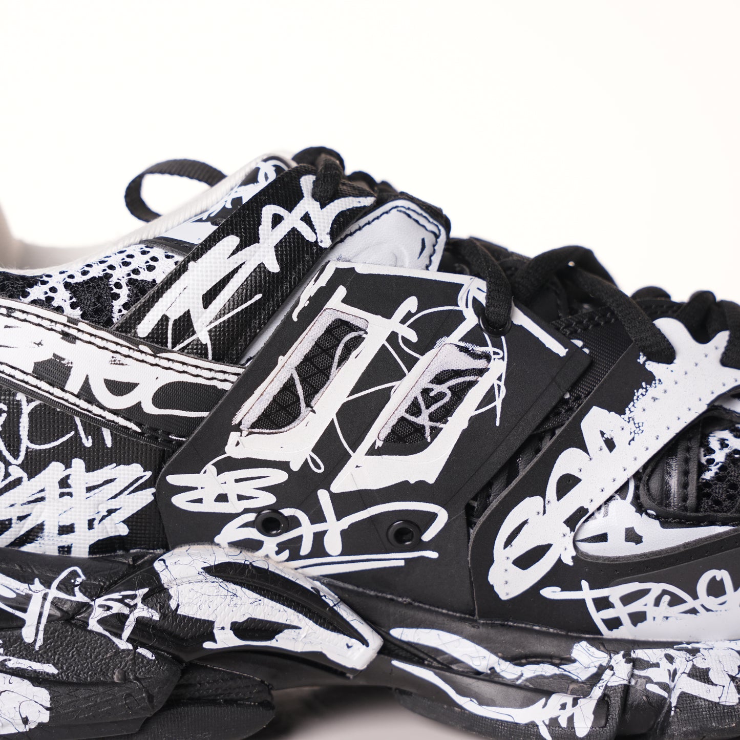 Balenciaga Track Graffiti Dirty Black White