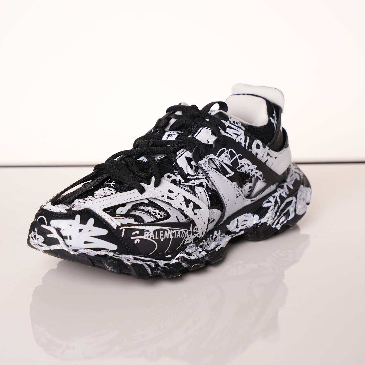 Balenciaga Track Graffiti Dirty Black White