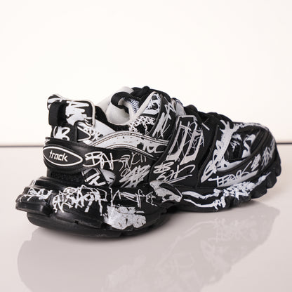 Balenciaga Track Graffiti Dirty Black White